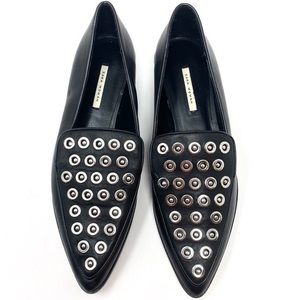 Zara flats with grommets - black/silver - size 38